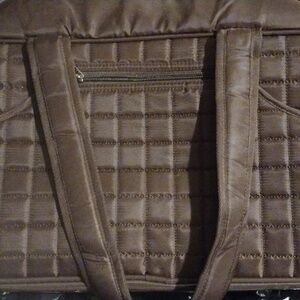 Lug Brown Quilted Tote Bag with Textured Design